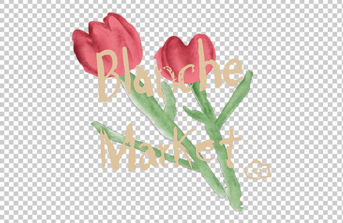 BLAOCHE MARKET玫瑰花LOGO标识