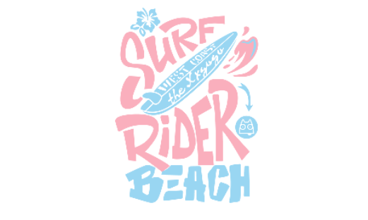 SURF RIDER beach 英文热转印标识LOGO