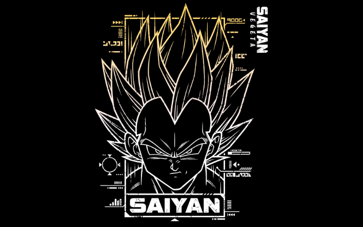 SAIYAN 英文卡通人物热转印线条图形