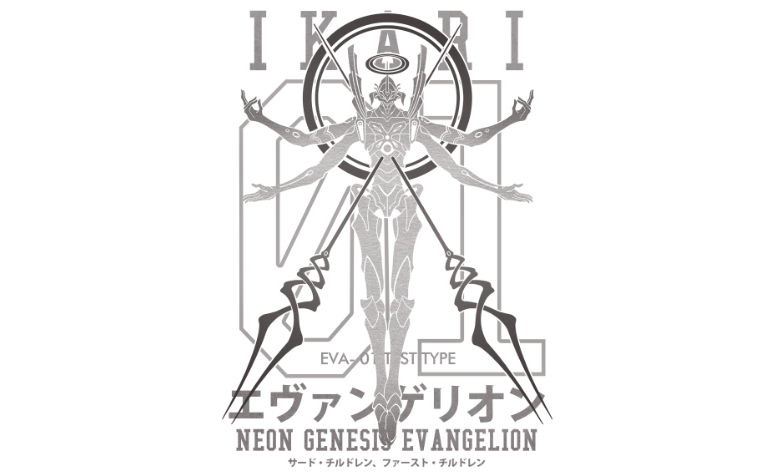 IKARI neon genesis evangelion热转印灰色卡通图形