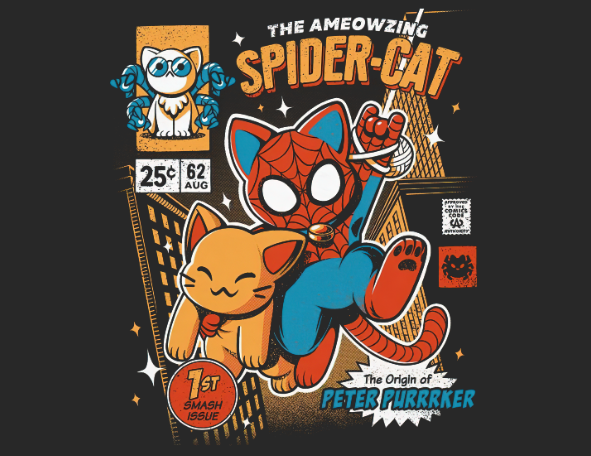 the ameowzing SPIDER -CAT 卡通动漫热转印图形