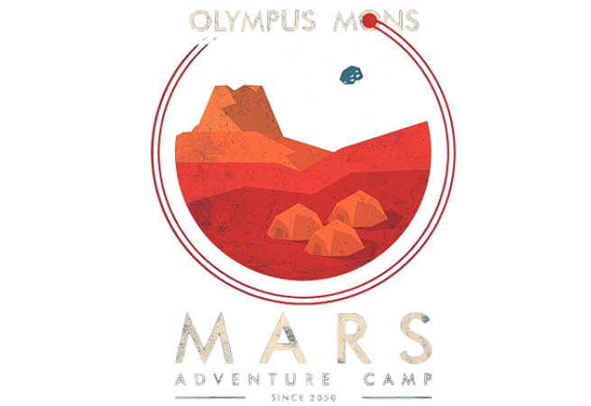 MARS OLYMPUSMONS 英文个性数码印花图