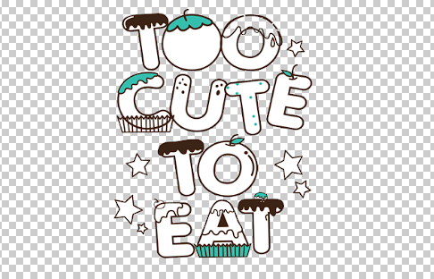 TOOCUTE TO EAT 英文个性创意图形