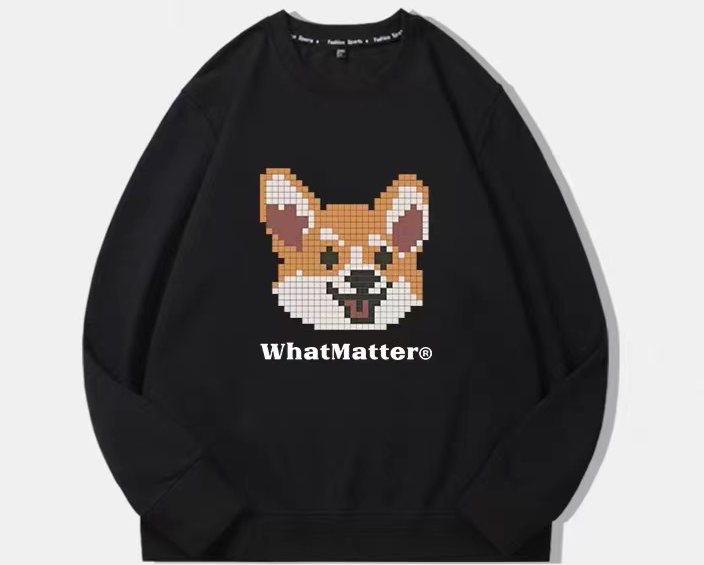 whatmatte狗头服装印花图形