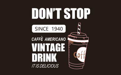 don`t stop vintage drink水杯数码印花图形