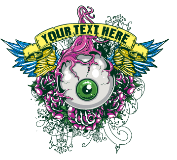 YOUR TEXT HERE热转印图形眼睛