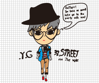 YG 32STREET卡通男孩热转印