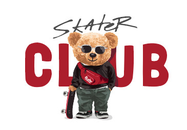 CL UB SKATER滑板的小熊
