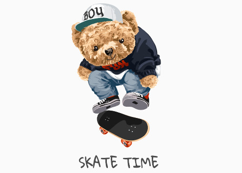 SKATE TIME滑滑板的小熊BOY