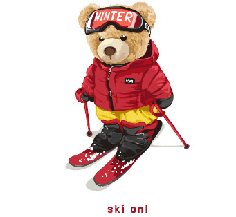 SKI ON WINTER滑雪的小熊