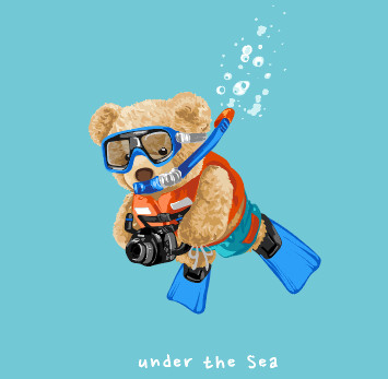 under the sea潜水的小熊
