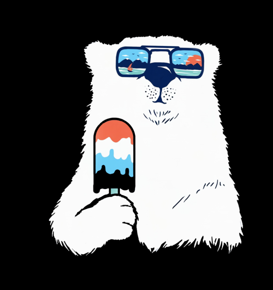 北极熊 冰激凌创意服饰印花
